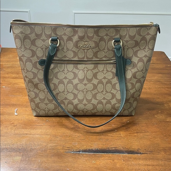 Coach Brown and Tan Signature Tote - Picture 1 of 4